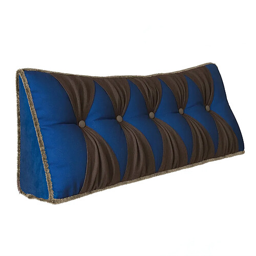 Coussin dossier coin velours bleu 140 cm - VERCART
