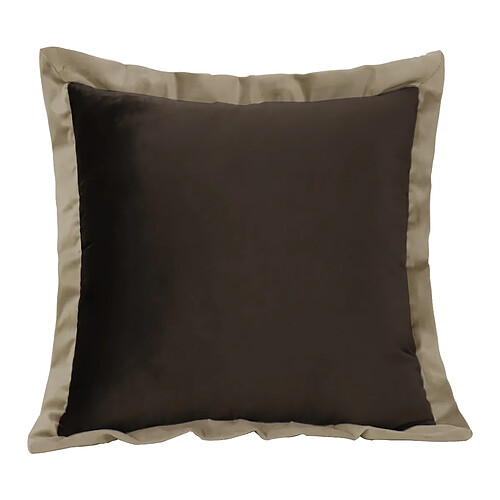 Taie d'oreiller décorative double face 80 x 80 cm velours marron