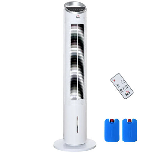 Rolipo Climatiseur portable rafraîchisseur d’air sur pied 60W avec télécommande, humidificateur