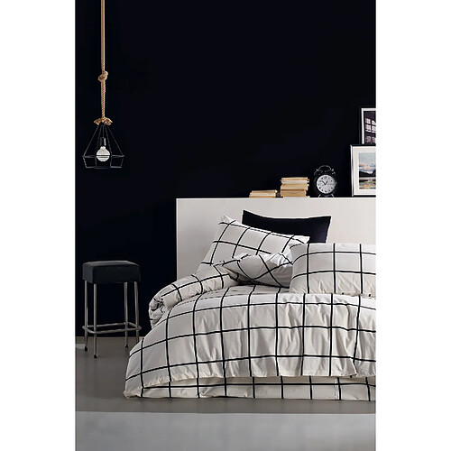 BLANC AVENUE Parure housse de couette imprimé