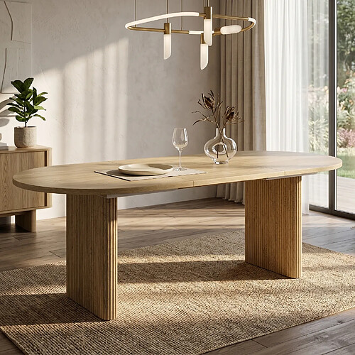 Onever Table extensible 140-200x90x75 cm - coins arrondis - chêne