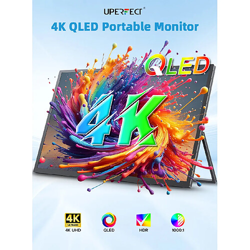 UPERFECT Moniteur portable 4K HDR 18,4" QLED Résolution 3840 x 2160
