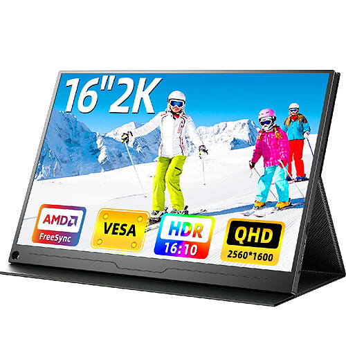 Moniteur portable UPERFECT 16" 2K QHD Écran IPS 2560 x 1600 avec Type-C et HDMI