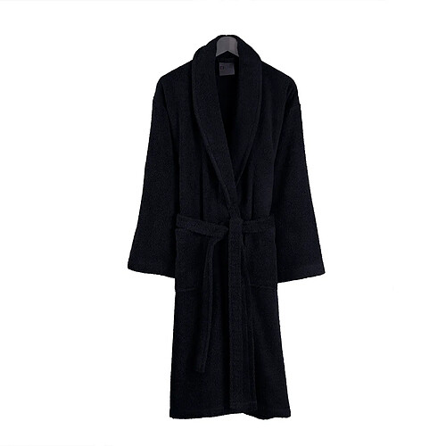 BLANC AVENUE Peignoir homme 100% coton noir