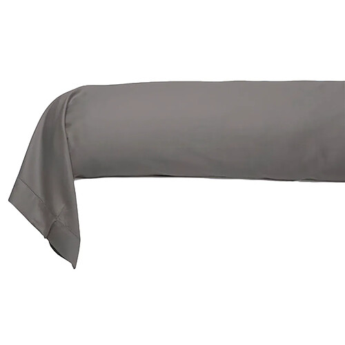 BLANC AVENUE Taie de traversin satin de coton gris