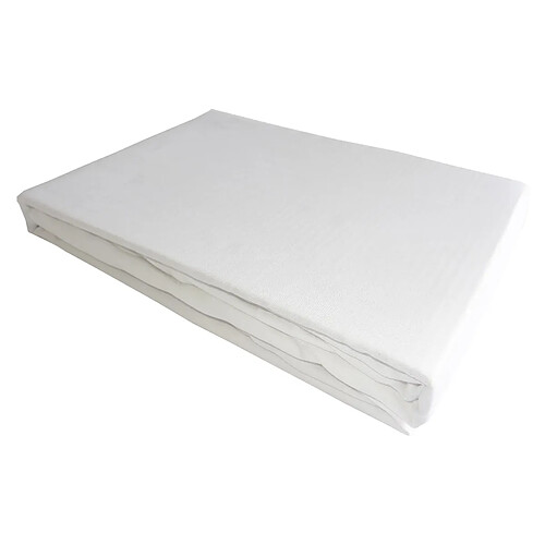 BLANC AVENUE Drap plat satin de coton blanc