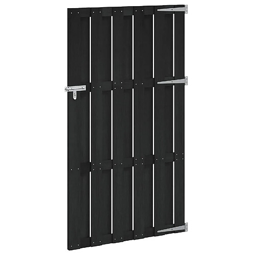 vidaXL Porte de Jardin 100 x 180 cm WPC et Aluminium Noir
