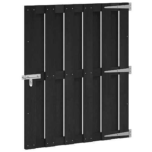 vidaXL Porte de Jardin 100 x 112 cm WPC et Aluminium Noir