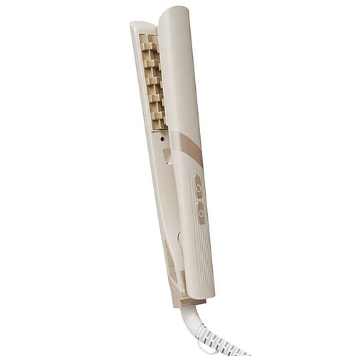 INF Fer à Friser à Plaques de Maïs - Volume Instantané et Rehaussement des Racines Beige