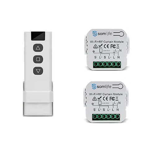 2 Commutateurs de volet et rideau Wifi Rf Tuya Smart Life Module pour volet roulant 433 mhz