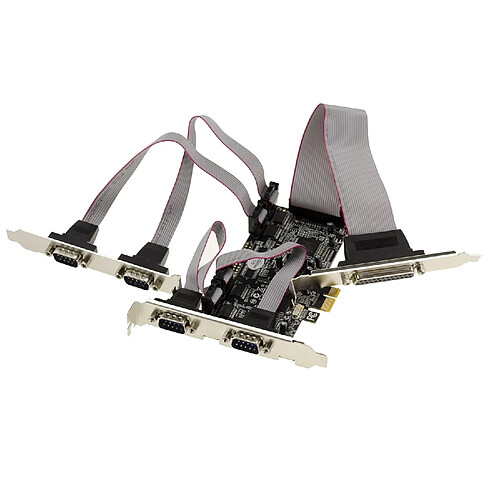 Carte contrôleur Combo PCIe Parallèle IEEE1284 DB25 LPT SPP ECP et 4 Ports série COM RS232
