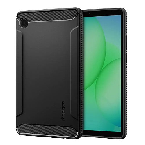 Spigen SGP Coque pour Galaxy Tab A9 / Tab A11 Effet Carbone Modèle Rugged Armor Noir