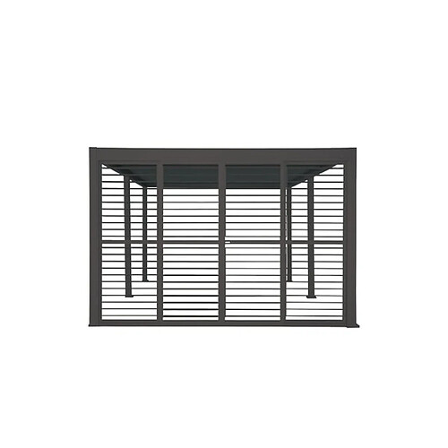 Persiennes coulissantes pour pergola Evora côté 4 m Graphite - Hespéride