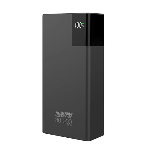 URBAN FACTORY Powerbank 30000mAh Modèle Bigee avec ports USB-A / USB-C Compacte Noir