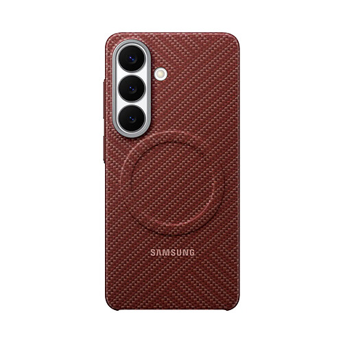 Samsung Coque MagSafe pour Galaxy S26 Effet Carbone Antichoc Corail