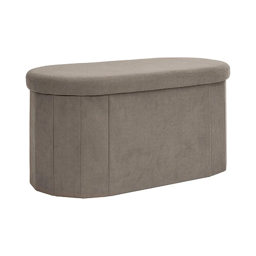Paris Prix Banc Coffre Pliable Côtelé Jules 76cm Taupe