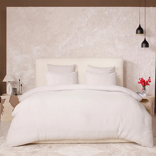 Housse De Rêve Parure de lit 240x260 cm Gaze de Coton Lavé Ecru Naturel