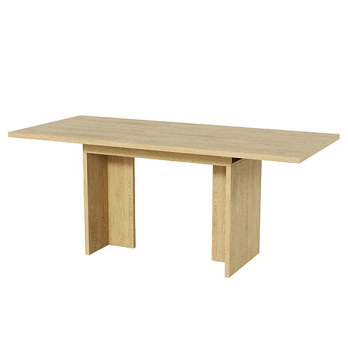 DZMDIP Table à manger extensible effet chêne 140-180 cm plateau épais 30 mm 6-8 personnes