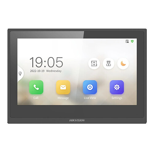 Moniteur pour Visiophone Hikvision TFT 7" Écran Tactile Blanc - DS-KH6351-TE1