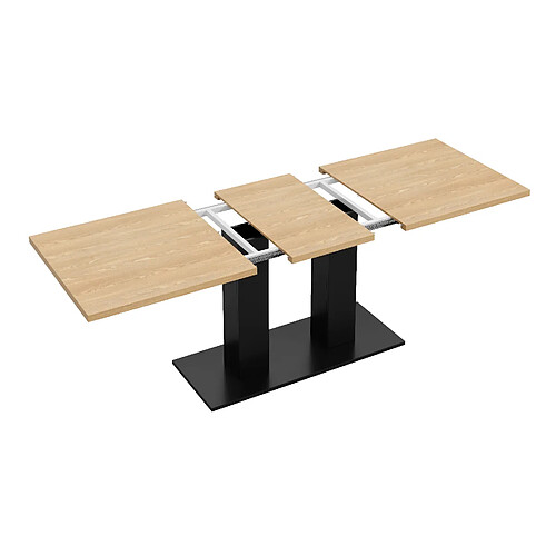 DZMDIP Table à manger extensible bois naturel 140-180 cm plateau épais 30 mm 6-8 personnes