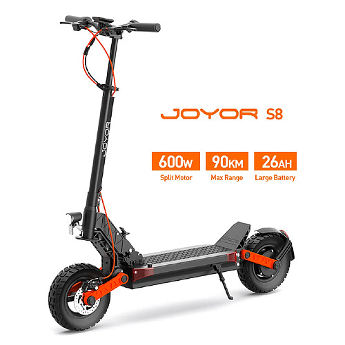 Trottinette électrique JOYOR S8,pliable,moteur 600W,48V 26Ah,orange
