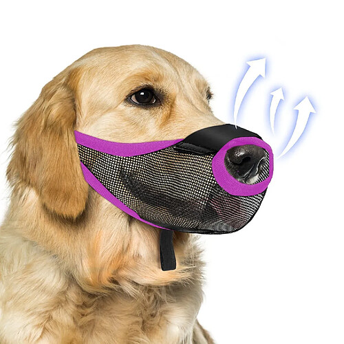 INF Muselière pour chien en maille aérée - Anti-morsure, Anti-aboiement, Anti-léchage Violette