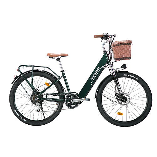 CYSUM Vélo électrique Cityrun batterie 36V10Ah autonomie 80km 7 vitesses Shimano urbain