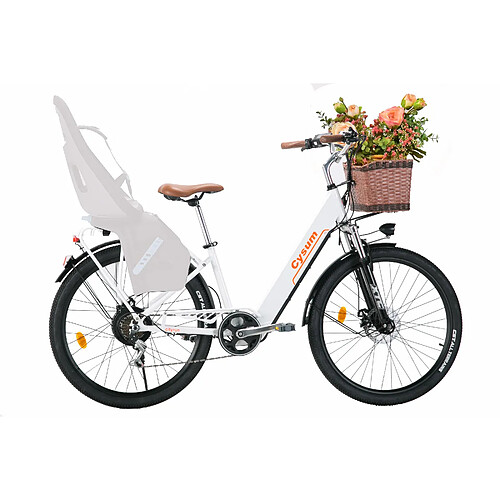 CYSUM Vélo électrique Cityrun batterie 36V10Ah autonomie 80km 7 vitesses Shimano urbain