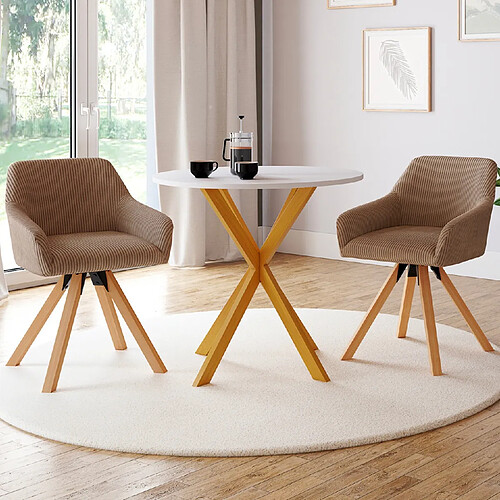 Idmarket LOT X2 CHAISES JANY TAUPE