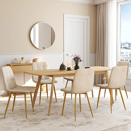 Idmarket LOT X6 CHAISES MILA BEIGE