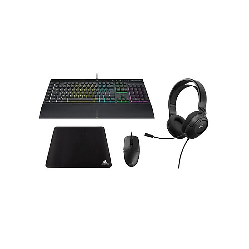 Corsair K55 PRO RGB Clavier - M55 Souris - HS35 V2 Casque - MM250 XL Noir