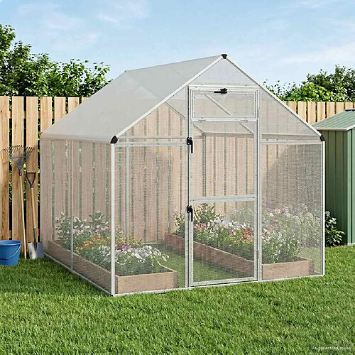 vidaXL Cage pour oiseaux Argenté 181,5 x 221 x 173,5 cm