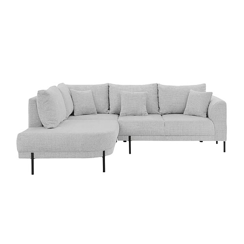 Casanova Canapé d'angle tissu chenille 4 places Gris clair Gauche