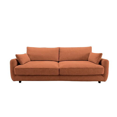 Casanova Canapé d'angle tissu chenille 3 places Terracotta