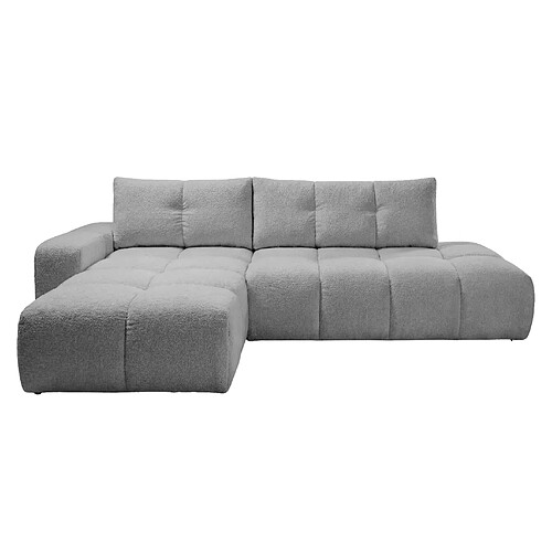 Casanova Canapé d'angle tissu chenille 4 places Gris clair Droit