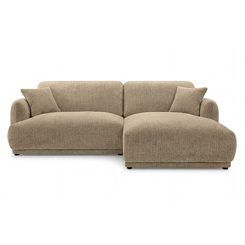 Casanova Canapé d'angle tissu chenille 3 places Droit Café