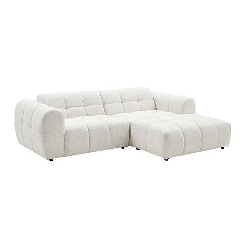 Casanova Canapé d'angle tissu bouclette 3 places Beige Droit