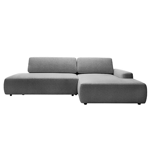 Casanova Canapé d'angle tissu chiné 3 places Gauche Gris foncé