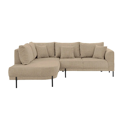Casanova Canapé d'angle tissu chenille 4 places Droit Café