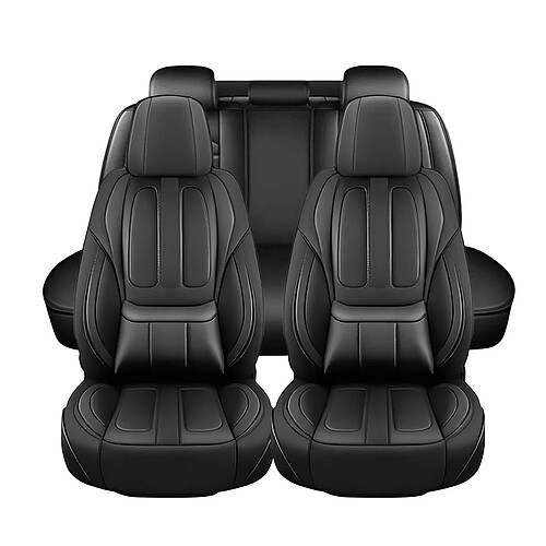 Avizar Housses Ajustables pour Sièges Auto Avant Doubles et Banquette Arrière Noir