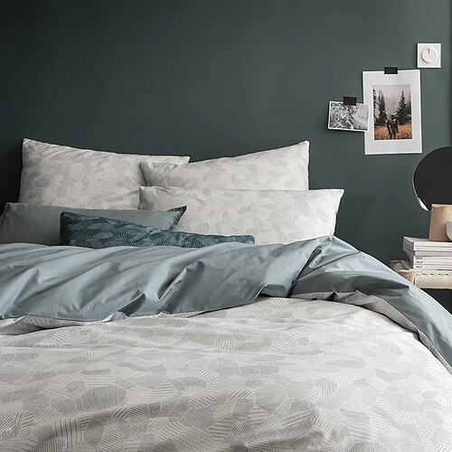 A demain Parure de lit en Percale de coton - 260 x 240 cm - Gris