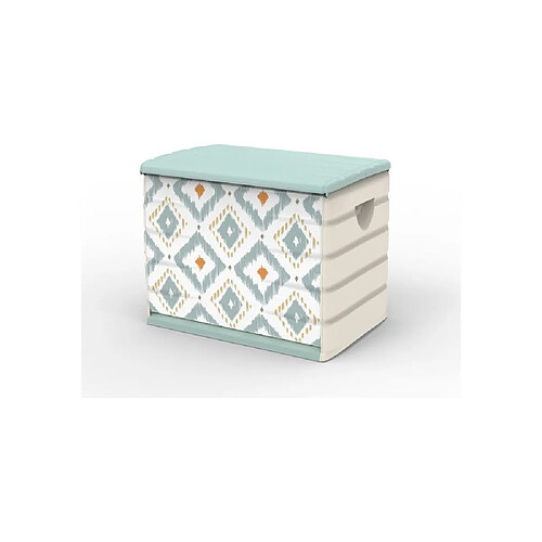 PLASTIKEN Coffre de rangement vintage 260 L - Beige clair et vert d’eau