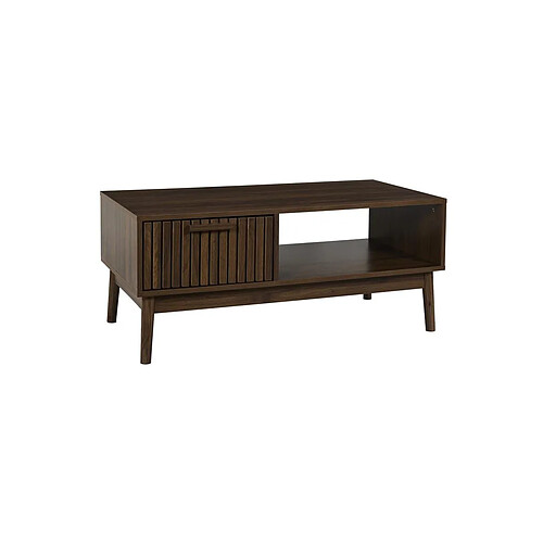 The Home Deco Factory Table Basse Avec Tiroir Klaus 100cm Marron Foncé