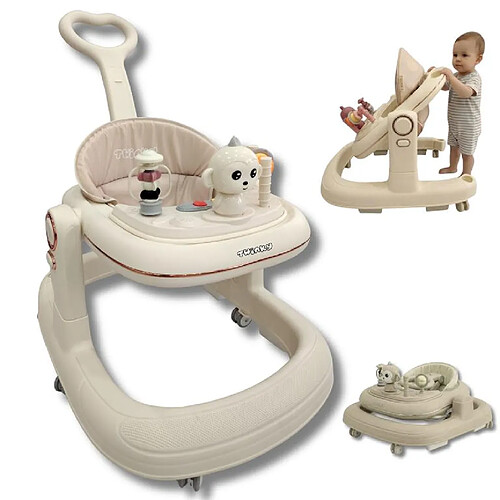 Twinky Trotteur GO 3 en 1 Avec Tapis De Sol (Creme)