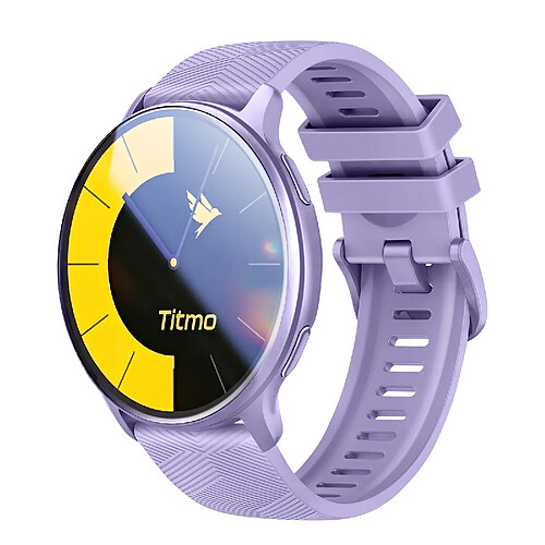 Titmo Montre Connectée GPS AMOLED Sport Suivi Santé et Appels IP68 Violet clair