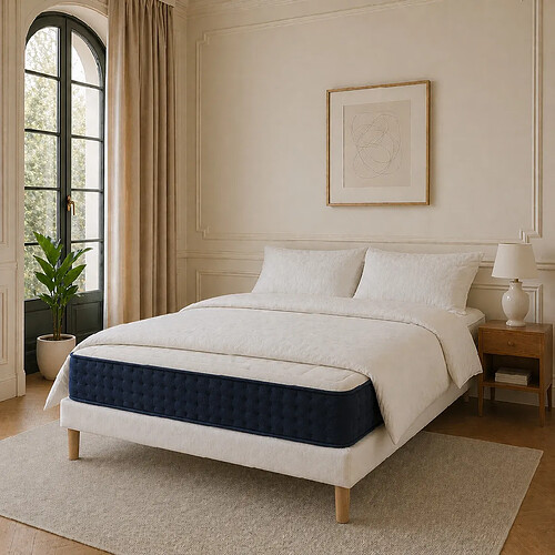 LUXURY LITERIE Ensemble matelas Nuage, sommier blanc