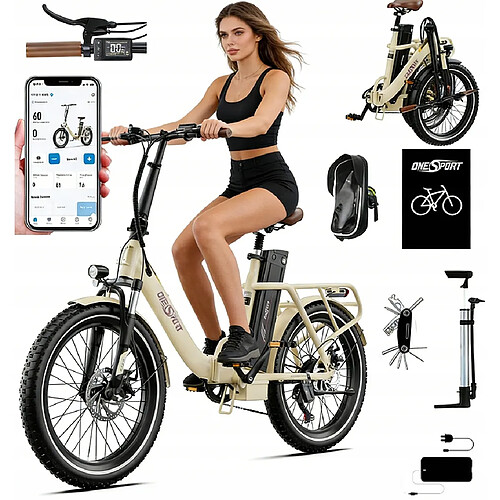 Vélo Électrique Pliable ONESPORT OT16 MAX 48V18Ah 100km Shimano 7V Freins Hydrauliques