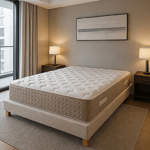 LUXURY LITERIE Ensemble matelas Dreamlux, sommier beige