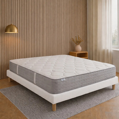 LUXURY LITERIE Ensemble matelas Zen, sommier blanc