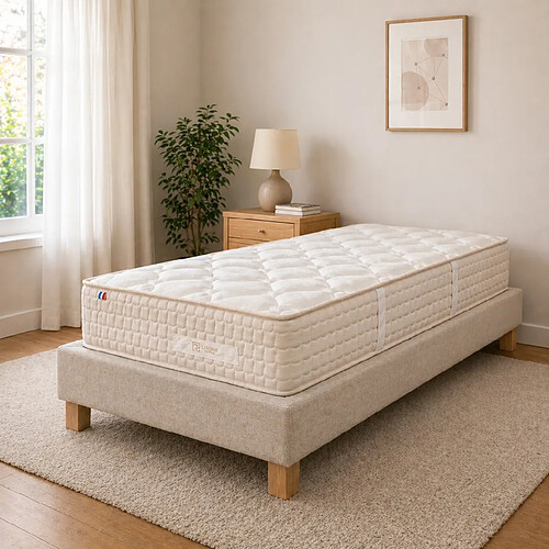 LUXURY LITERIE Ensemble matelas Sublime, sommier beige